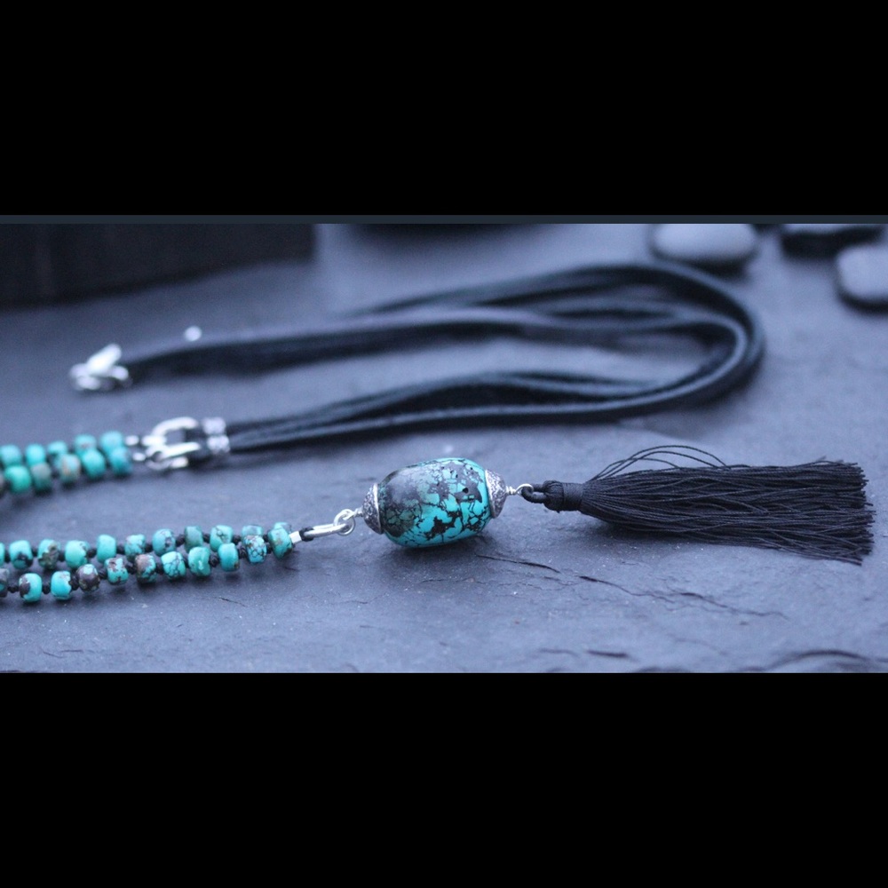 Turquoise and Leather Necklaces